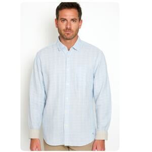 Tommy Bahama SZ XL Ventana Plaid Linen Shirt Light Sky $128